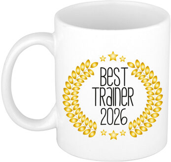 Bellatio Decorations Cadeau koffie/thee mok - de beste trainer van 2026 - wit - 300 ml - keramiek