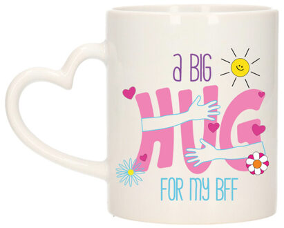 Bellatio Decorations Cadeau koffie/thee mok voor BFF - hartje oor - big hug - 300 ml - verjaardag