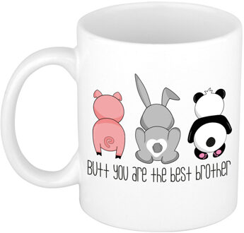 Bellatio Decorations Cadeau koffie/thee mok voor broer - wit - keramiek - 300 ml