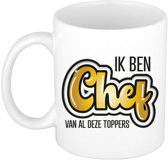 Bellatio Decorations Cadeau koffie/thee mok voor chef - wit - ik ben Chef - keramiek - 300 ml