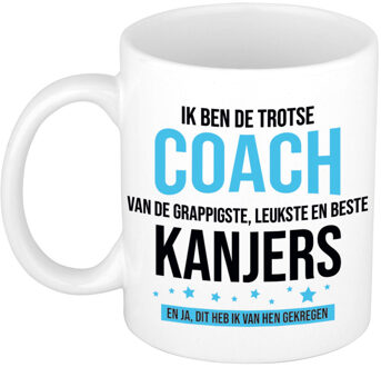 Bellatio Decorations Cadeau koffie/thee mok voor coach/trainer - blauw - trotse coach - keramiek - 300 ml