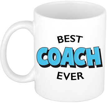 Bellatio Decorations Cadeau koffie/thee mok voor coach/trainer - blauw - trotse coach - keramiek - 300 ml
