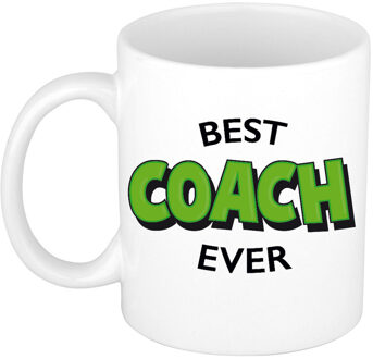 Bellatio Decorations Cadeau koffie/thee mok voor coach/trainer - groen - trotse coach - keramiek - 300 ml