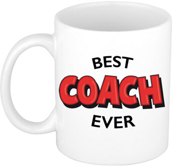 Bellatio Decorations Cadeau koffie/thee mok voor coach/trainer - rood - trotse coach - keramiek - 300 ml