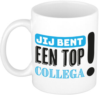 Bellatio Decorations Cadeau koffie/thee mok voor collega - blauw - 300 ml - top collega - feest mokken