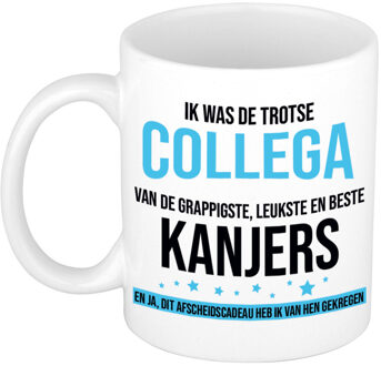 Bellatio Decorations Cadeau koffie/thee mok voor collega - blauw - afscheid collega - keramiek - 300 ml