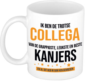 Bellatio Decorations Cadeau koffie/thee mok voor collega - oranje - afscheid collega - keramiek - 300 ml