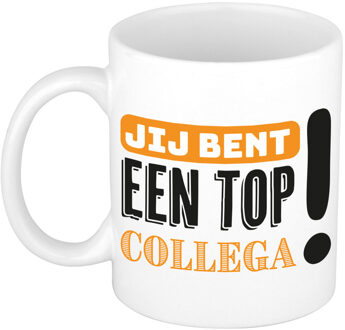 Bellatio Decorations Cadeau koffie/thee mok voor collega - oranje - keramiek - 300 ml - top collega