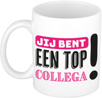 Bellatio Decorations Cadeau koffie/thee mok voor collega - roze - keramiek - 300 ml - top collega