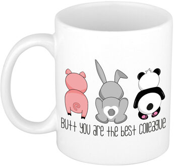 Bellatio Decorations Cadeau koffie/thee mok voor collega - wit - keramiek - 300 ml