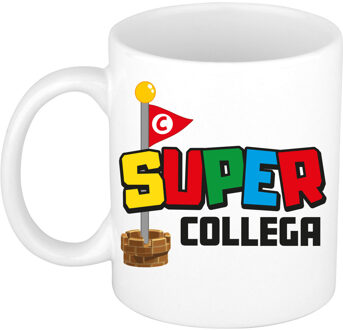 Bellatio Decorations Cadeau koffie/thee mok voor collega - wit - super collega - keramiek - 300 ml