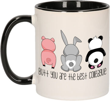 Bellatio Decorations Cadeau koffie/thee mok voor collega - zwart - keramiek - 300 ml