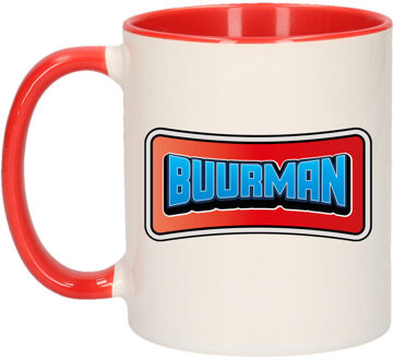 Bellatio Decorations Cadeau koffie/thee mok voor je buurman - beste buurman - rood - 300 ml