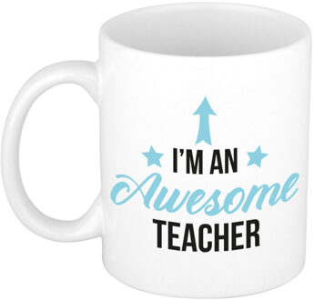 Bellatio Decorations Cadeau koffie/thee mok voor leraar - blauw - 300 ml - Meester en juffen dag - feest mokken