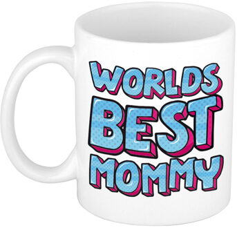 Bellatio Decorations Cadeau koffie/thee mok voor mama - beste mama - blauw - 300 ml - moederdag