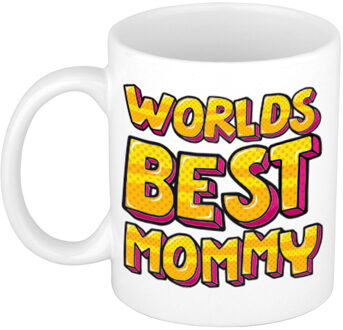 Bellatio Decorations Cadeau koffie/thee mok voor mama - beste mama - geel - 300 ml - moederdag