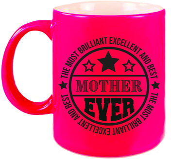 Bellatio Decorations Cadeau koffie/thee mok voor mama - beste mama - roze - 300 ml - moederdag