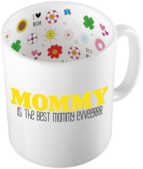 Bellatio Decorations Cadeau koffie/thee mok voor mama - geel - mama is de beste - keramiek - 300 ml - Moederdag