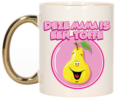 Bellatio Decorations Cadeau koffie/thee mok voor Mama - goud - toffe Mama - keramiek - 300 ml