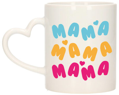 Bellatio Decorations Cadeau koffie/thee mok voor mama - multi - hartjes/liefde - hartjes oor - Moederdag