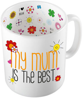 Bellatio Decorations Cadeau koffie/thee mok voor mama - oranje - mama is de beste - keramiek - 300 ml - Moederdag
