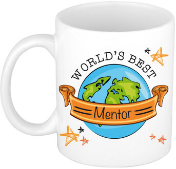 Bellatio Decorations Cadeau koffie/thee mok voor mentor - beste mentor - oranje - 300 ml - juf/meester