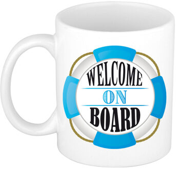 Bellatio Decorations Cadeau koffie/thee mok voor nieuwe collega - welkom - blauw - 300 ml