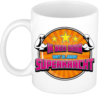 Bellatio Decorations Cadeau koffie/thee mok voor oma - geweldige oma - oranje - keramiek - 300 ml