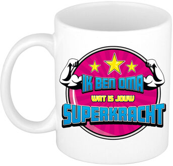 Bellatio Decorations Cadeau koffie/thee mok voor oma - geweldige oma - roze - keramiek - 300 ml