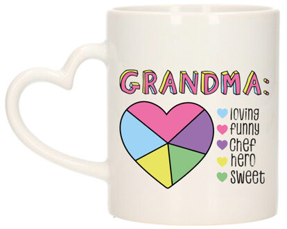 Bellatio Decorations Cadeau koffie/thee mok voor Oma - hartjes oor - lieve woorden - keramiek - 300 ml