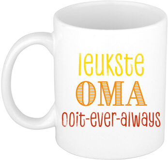 Bellatio Decorations Cadeau koffie/thee mok voor Oma - oranje - de leukste Oma - keramiek - 300 ml