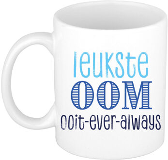 Bellatio Decorations Cadeau koffie/thee mok voor oom - blauw - de leukste oom - keramiek - 300 ml