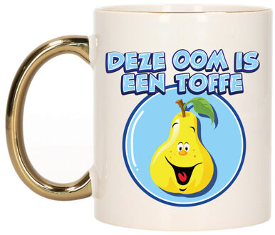Bellatio Decorations Cadeau koffie/thee mok voor Oom - goud - toffe Oom - keramiek - 300 ml Goudkleurig