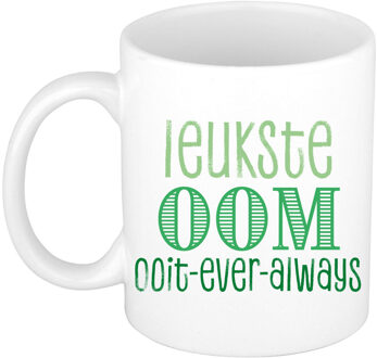 Bellatio Decorations Cadeau koffie/thee mok voor oom - groen - de leukste oom - keramiek - 300 ml