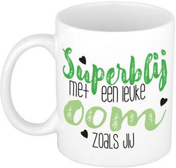 Bellatio Decorations Cadeau koffie/thee mok voor oom - groen - super blij - keramiek - 300 ml
