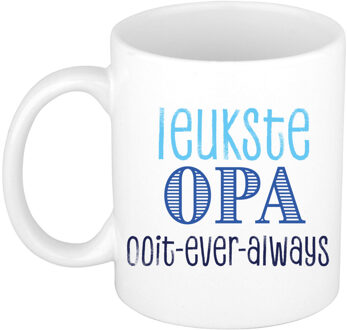 Bellatio Decorations Cadeau koffie/thee mok voor Opa - blauw - de leukste Opa - keramiek - 300 ml