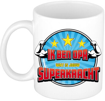 Bellatio Decorations Cadeau koffie/thee mok voor opa - blauw - keramiek - 300 ml