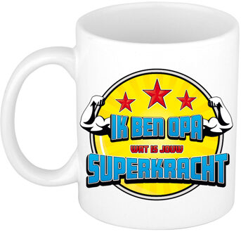 Bellatio Decorations Cadeau koffie/thee mok voor opa - geel - keramiek - 300 ml