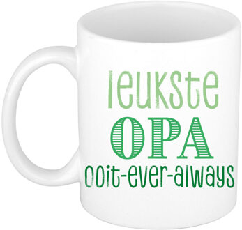 Bellatio Decorations Cadeau koffie/thee mok voor Opa - groen - de leukste Opa - keramiek - 300 ml