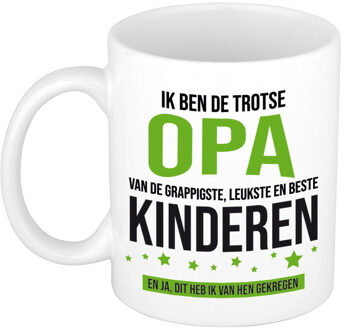 Bellatio Decorations Cadeau koffie/thee mok voor opa - groen - trotse opa - keramiek - 300 ml