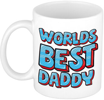 Bellatio Decorations Cadeau koffie/thee mok voor papa - beste papa - blauw - 300 ml - vaderdag