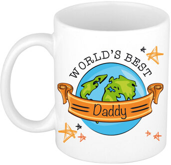Bellatio Decorations Cadeau koffie/thee mok voor papa - beste papa - oranje - 300 ml - vaderdag