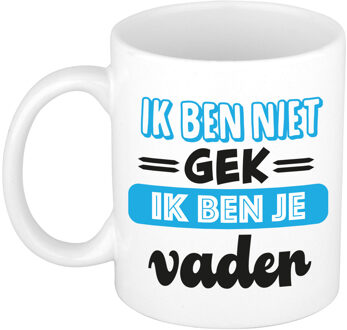 Bellatio Decorations Cadeau koffie/thee mok voor papa - blauw - niet gek maar je vader - 300 ml - Vaderdag