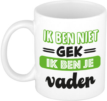 Bellatio Decorations Cadeau koffie/thee mok voor papa - groen - niet gek maar je vader - 300 ml - Vaderdag
