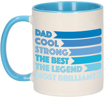 Bellatio Decorations Cadeau koffie/thee mok voor papa - lijstje beste papa - blauw - 300 ml - Vaderdag