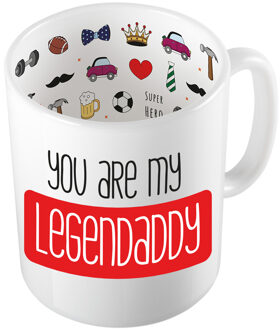 Bellatio Decorations Cadeau koffie/thee mok voor papa - rood - de beste papa - keramiek - 300 ml - Vaderdag