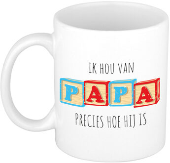 Bellatio Decorations Cadeau koffie/thee mok voor papa - wit - liefde - keramiek - Vaderdag - feest mokken