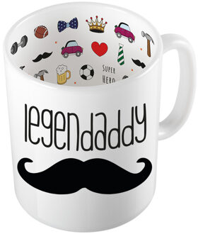 Bellatio Decorations Cadeau koffie/thee mok voor papa - zwarte snor - de beste papa - Vaderdag - feest mokken