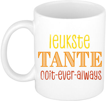 Bellatio Decorations Cadeau koffie/thee mok voor tante - oranje - de leukste tante - keramiek - 300 ml