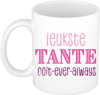 Bellatio Decorations Cadeau koffie/thee mok voor tante - roze - de leukste tante - keramiek - 300 ml